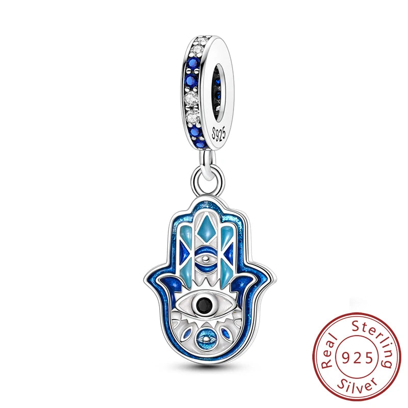 Dreamy Blue & Silver Charm Pendants