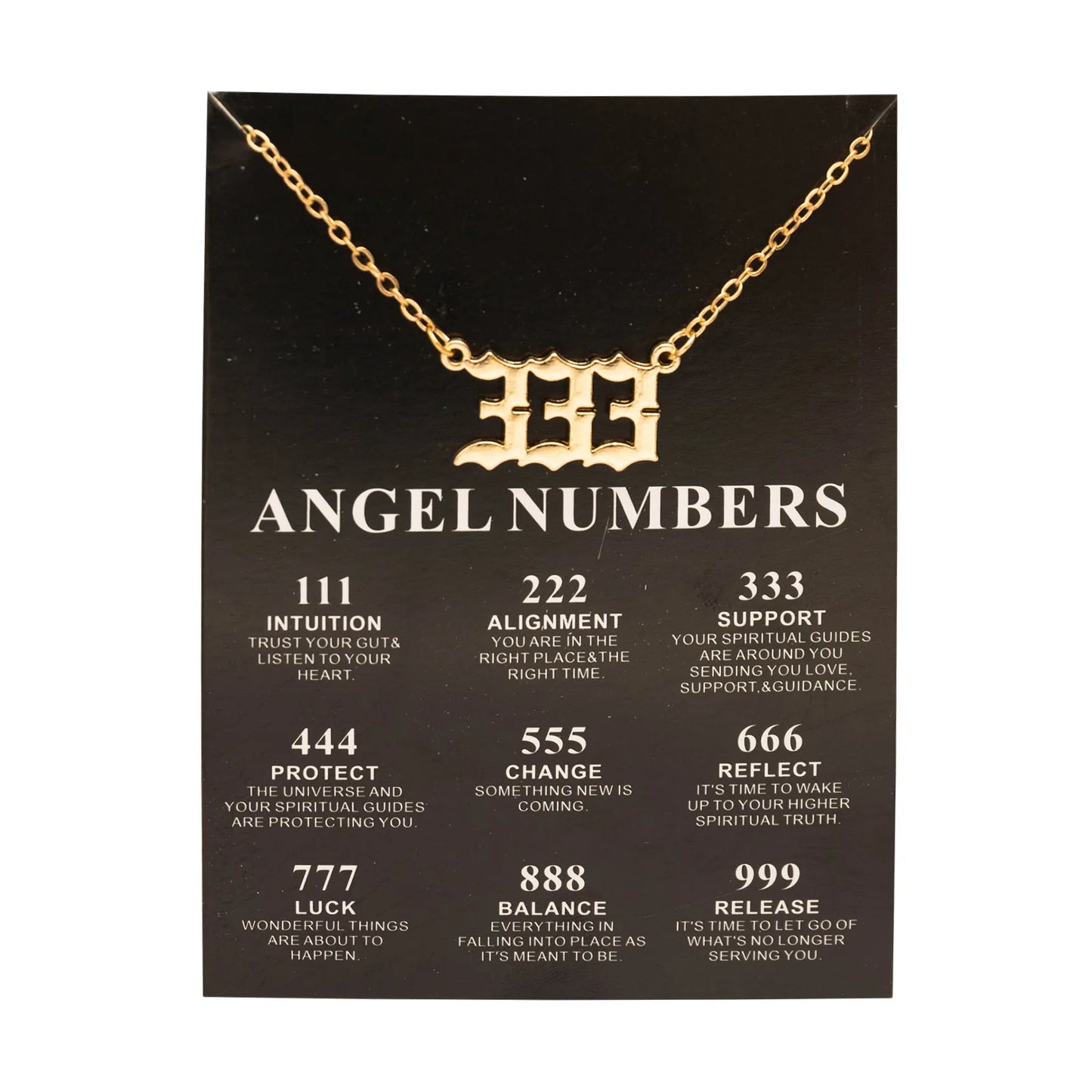 Lucky Angel Numbers Wish Pendant Necklace