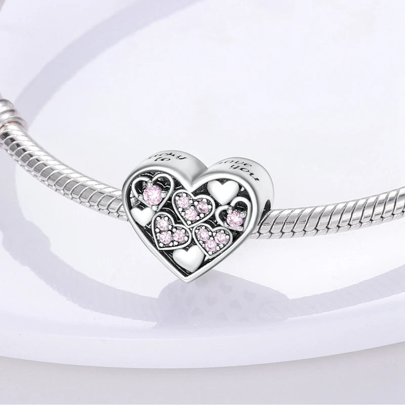 Gorgeous Heart Beat Family Charm Pendants