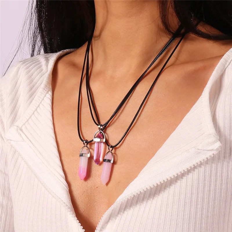 Bullet Crystal Pendant Necklace