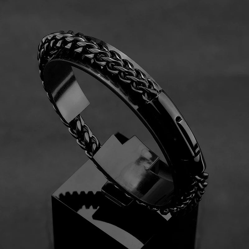 Rugged Cuban Inspired Elegance Bicycle Chain Bracelet