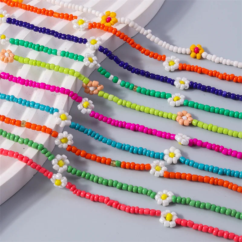 Colorful Spring Flower Seed Necklace