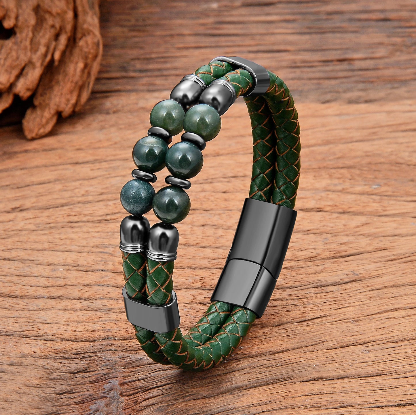 Elegant Buckle Stone Beaded Premium Natural Bracelets