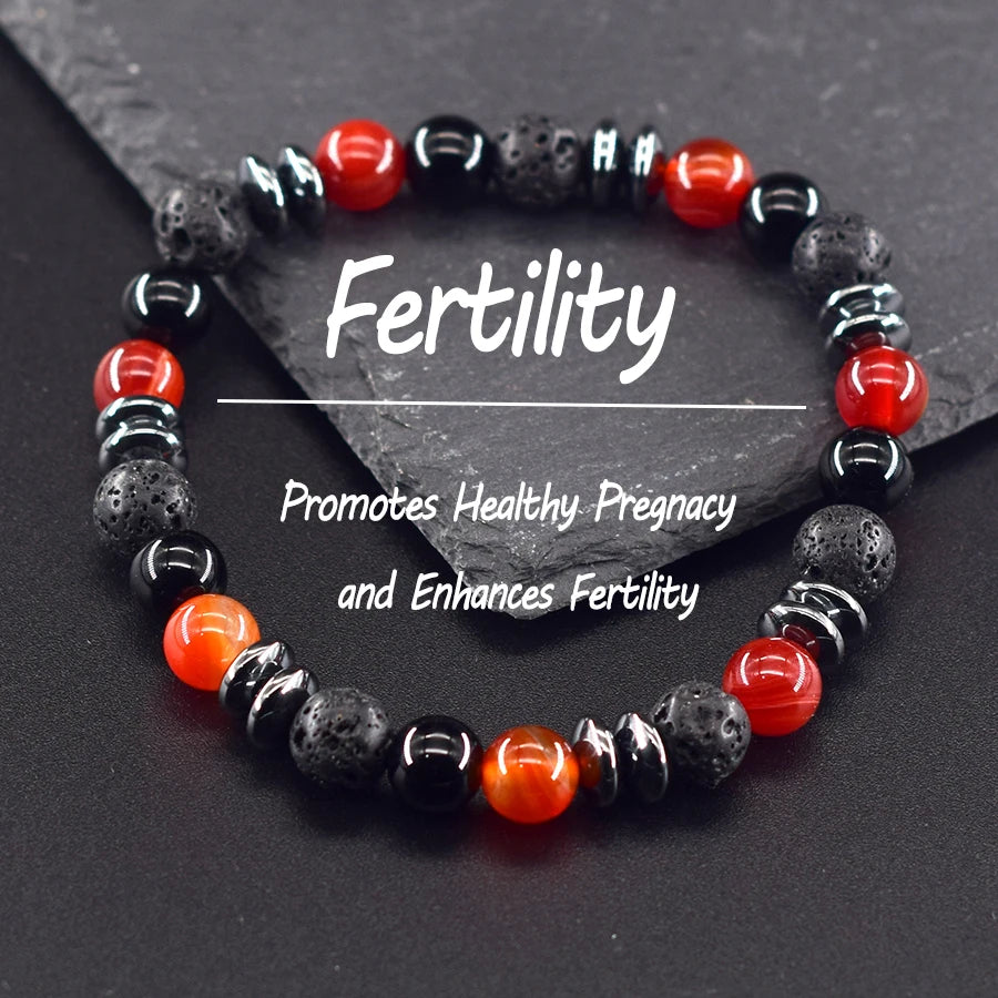 Dark Series Black Natural Labradorite Stone Lava Bead Bracelets