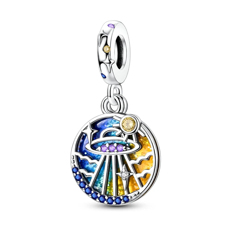 Empress Blue Platinum Pendant Charms Beads
