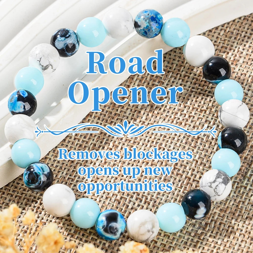 Beautiful Blue fire agate and white turquoise Bracelets