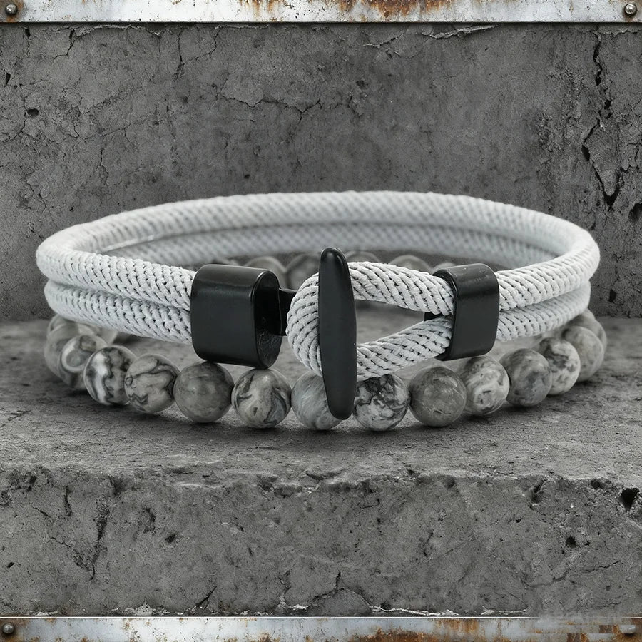 Heart & Soul Nautical Wrap Rope Bead Bracelet