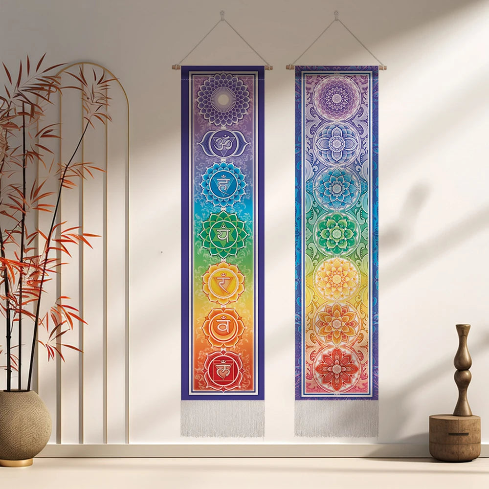 Seven Mandala Chakra Wall Hanging Spiritual Room Decor