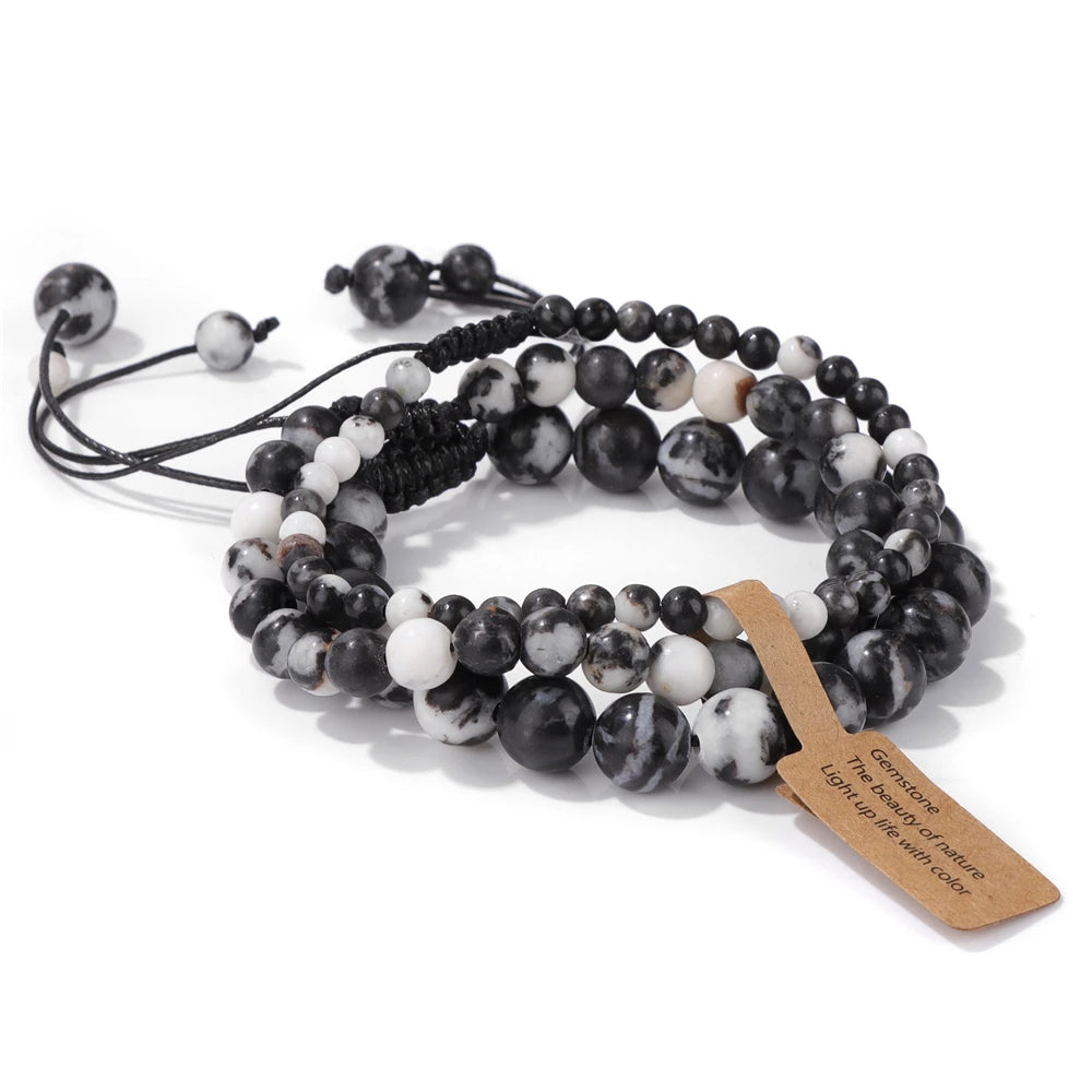 Universal Natural Stone Healing Mixed Size Beaded Bracelets