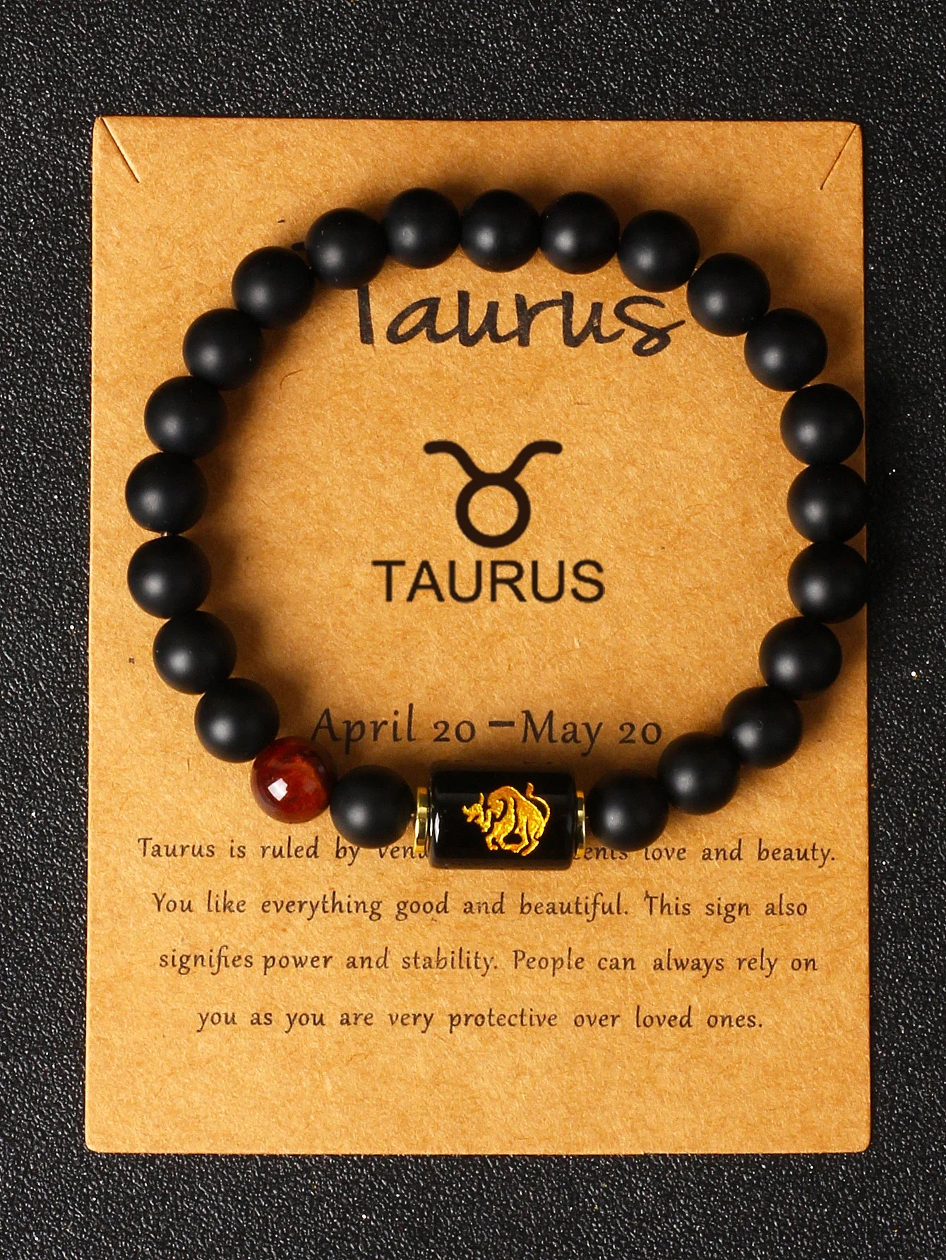 Midnight Moon Natural Stone Beads 12 Zodiac Sign Constellation Bracelet