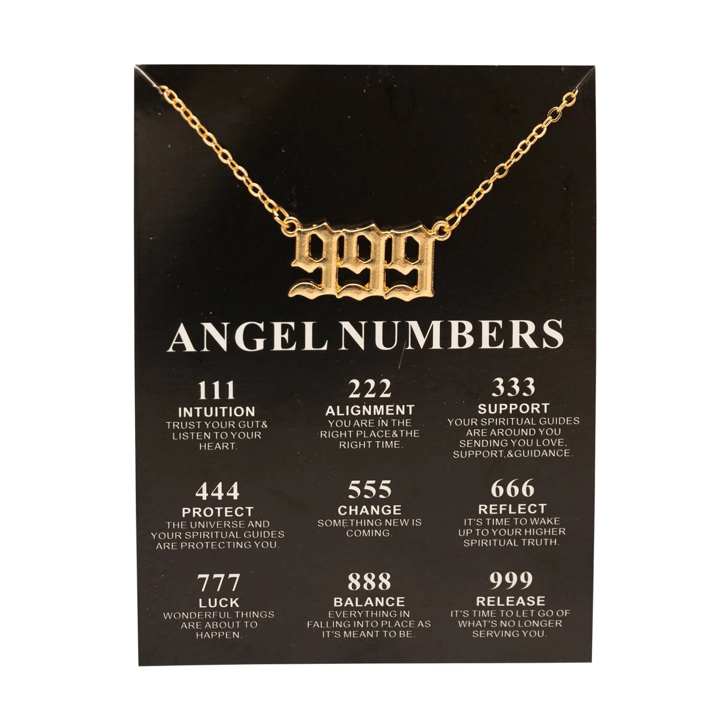 Lucky Angel Numbers Wish Pendant Necklace