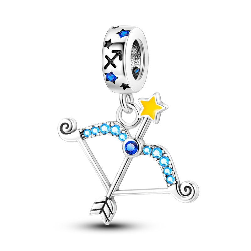 Zodiac Constellation Months Round Birthstone Charm Beads