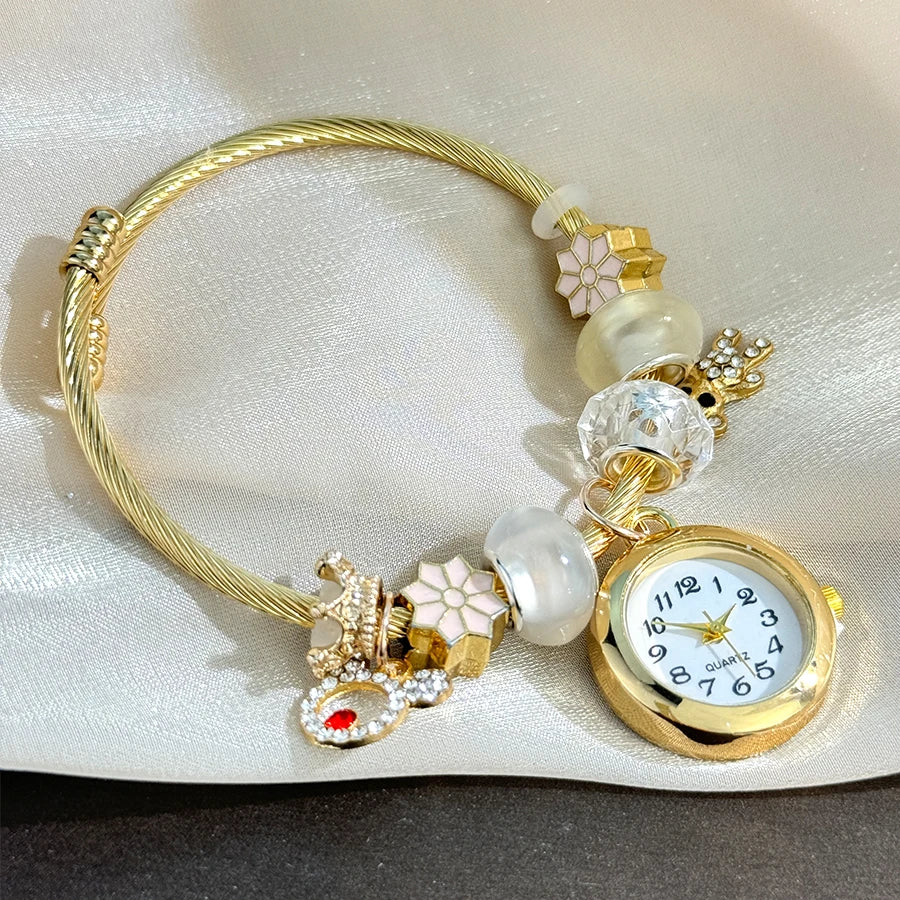Cross Border Gold Charmed Bracelet Watch