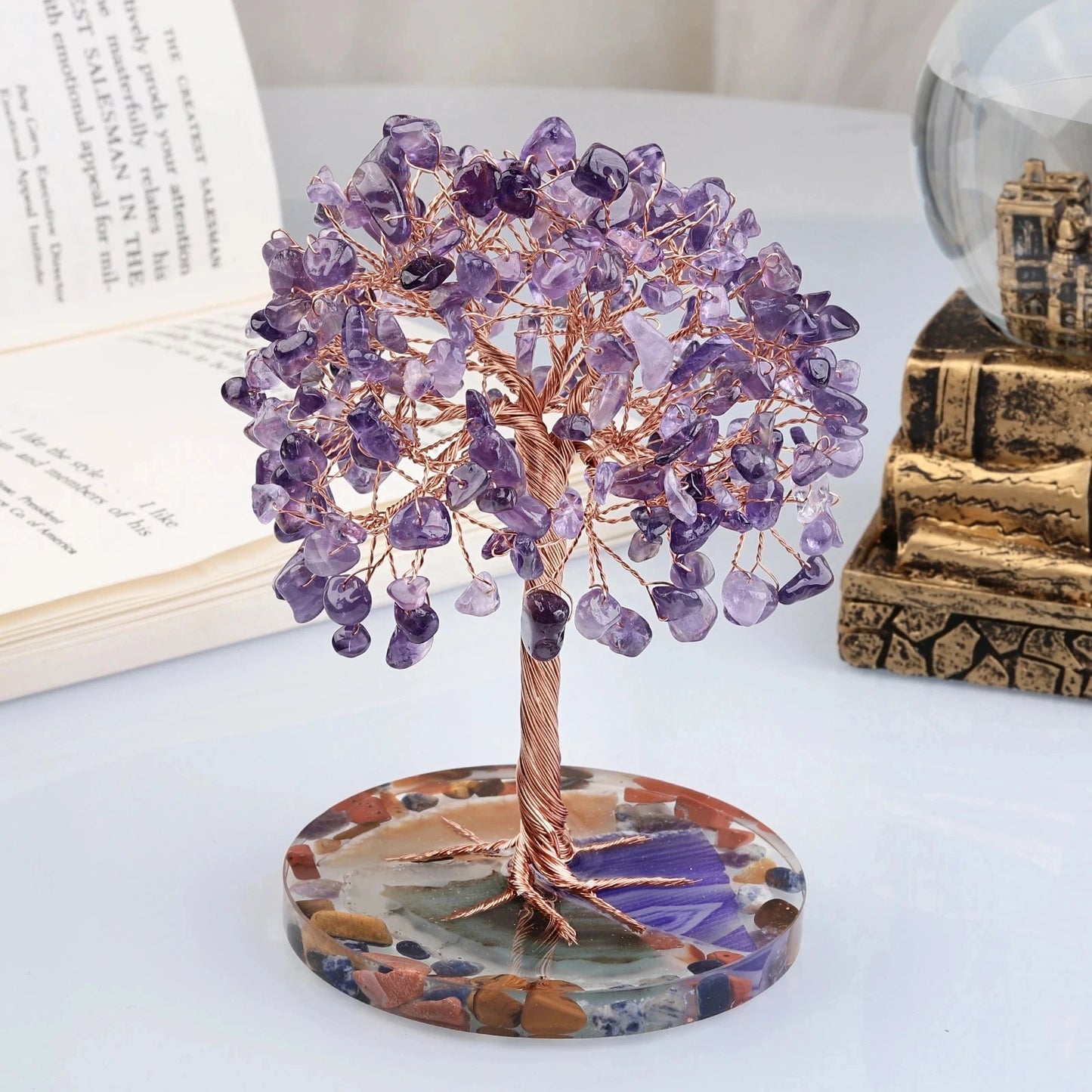Copper Healing Natural Crystals Stone Tree