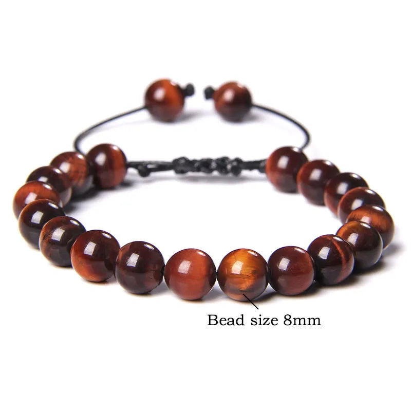 Cool Royal 5 Star Natural Stone Tiger Eye Beaded Bracelets