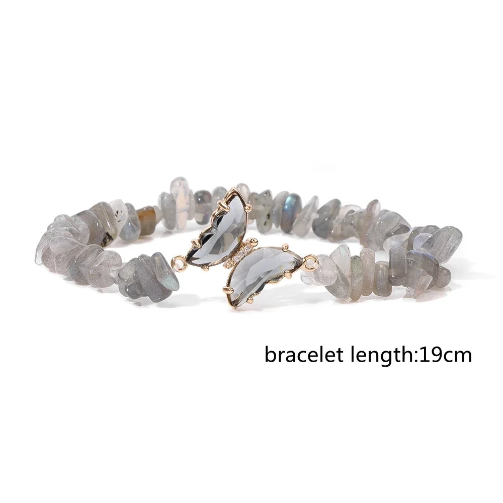 Butterfly Pendant Necklace Gravel Bracelets