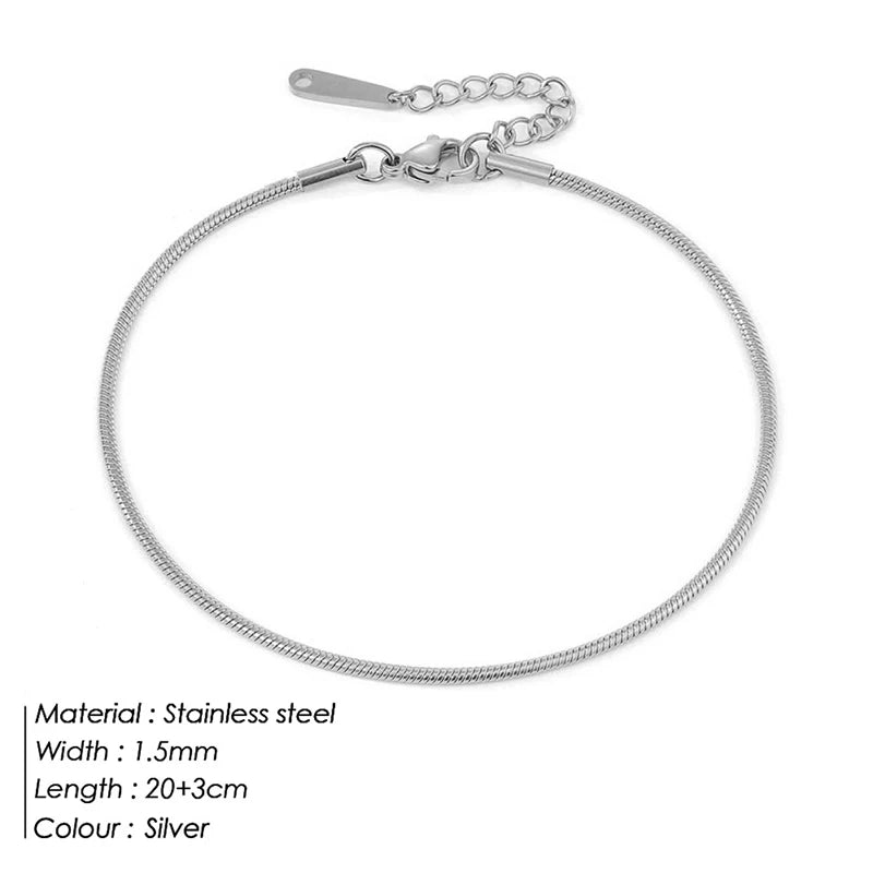 Stainless Steel Gold & Silver Array Anklets