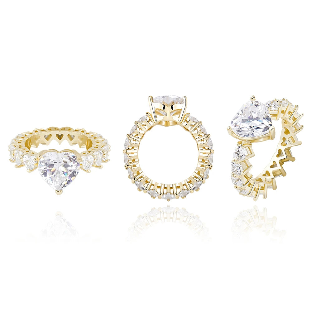Romance Diamond Heart Luxury Rings