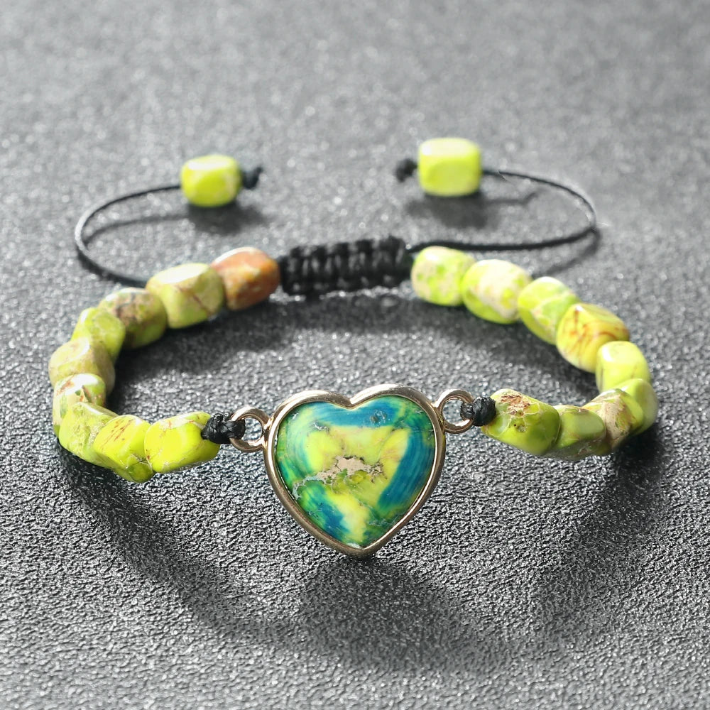 Beautiful Heart-shaped Charm Stone Bracelets