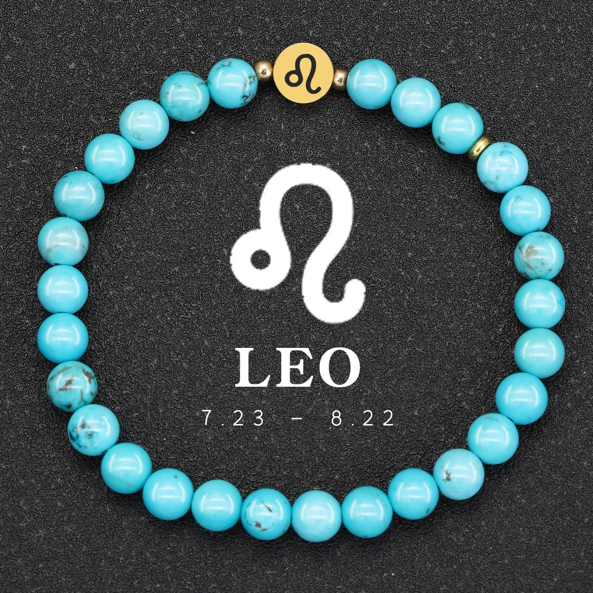 Natural Stone Blue Turquoise 12 Zodiac Bracelets
