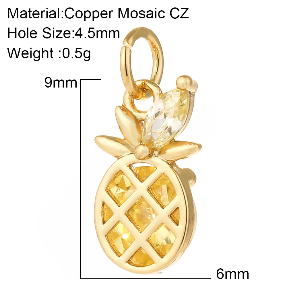 Cute Animals Plants Gold Bracelet Charm Pendants