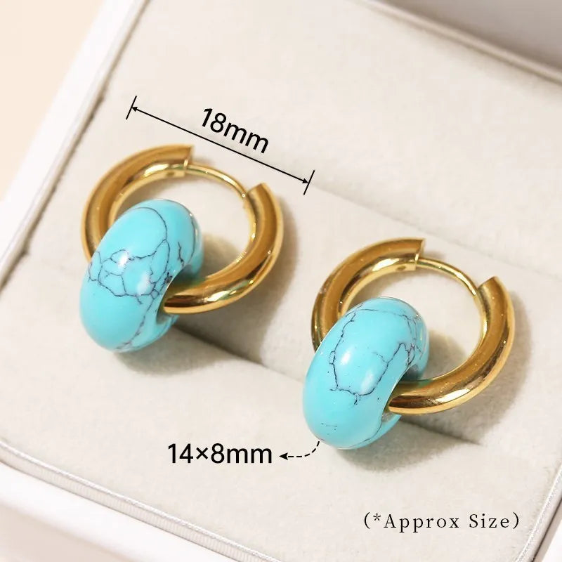 Beautiful Natural Healing Golden Copper Donut Hoop Earrings