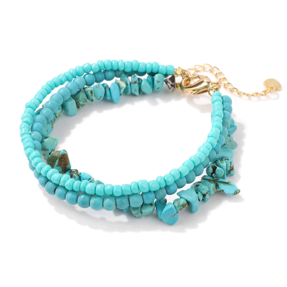 Wild Nature Gold Trim Three Layer Bracelets