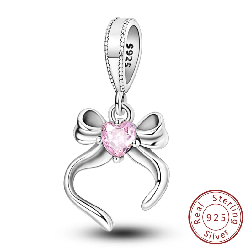 Splash Pink & Silver Pendant Charms