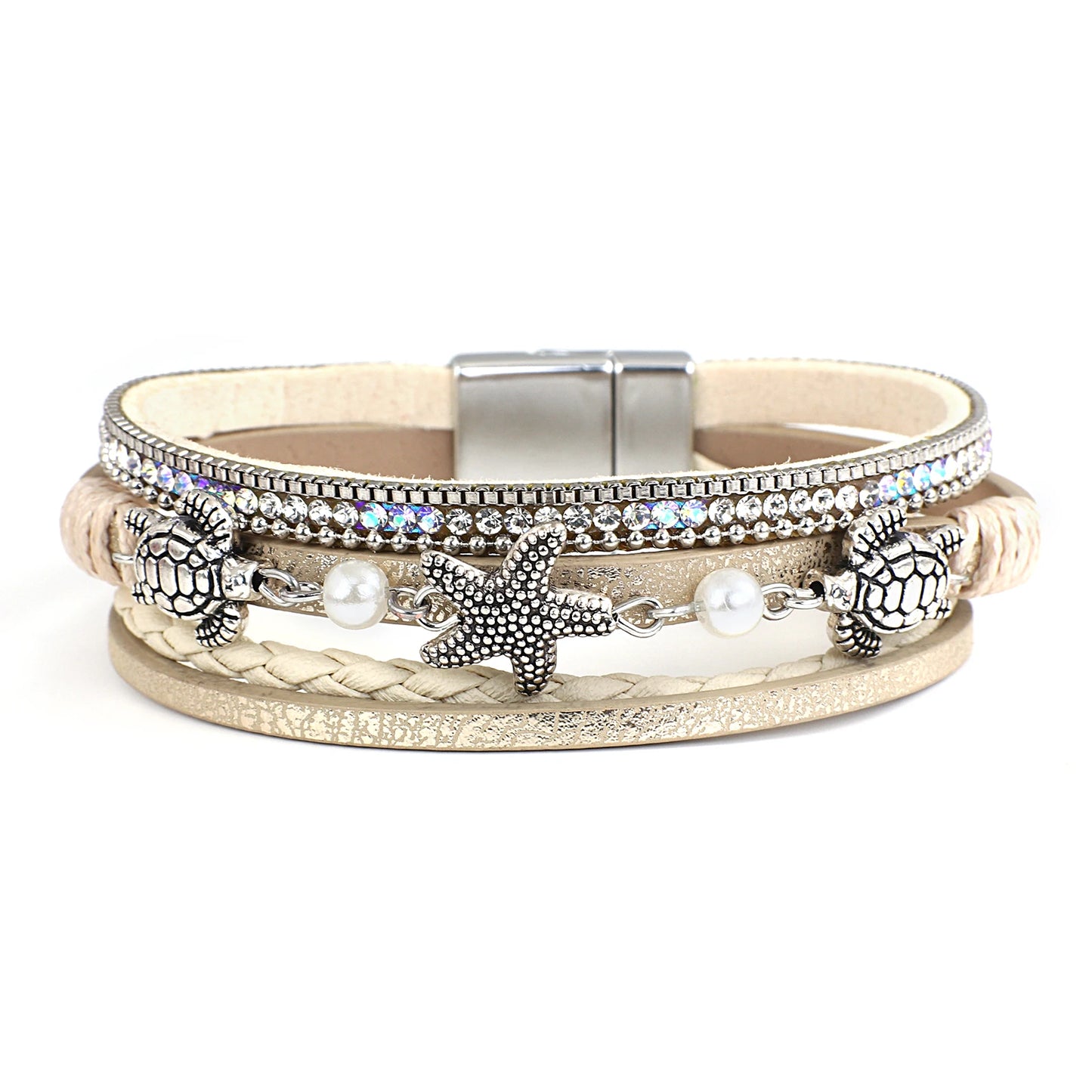 Ocean Pearl Starfish Turtle Bracelets