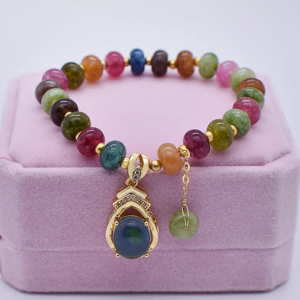 Luxury Heirloom Crystal Droplet Pendant Bracelet