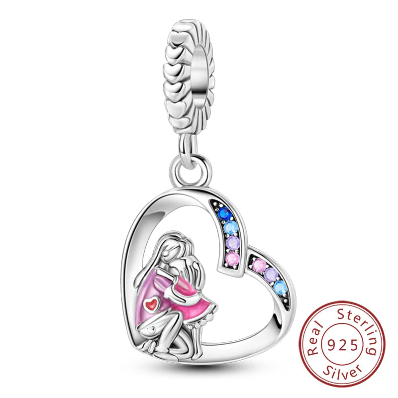 Splash Pink & Silver Pendant Charms