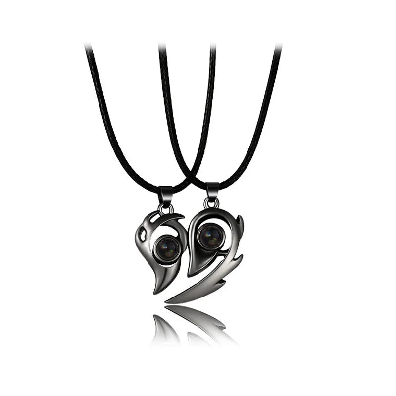 Magnetic 2Pcs Heart Necklace