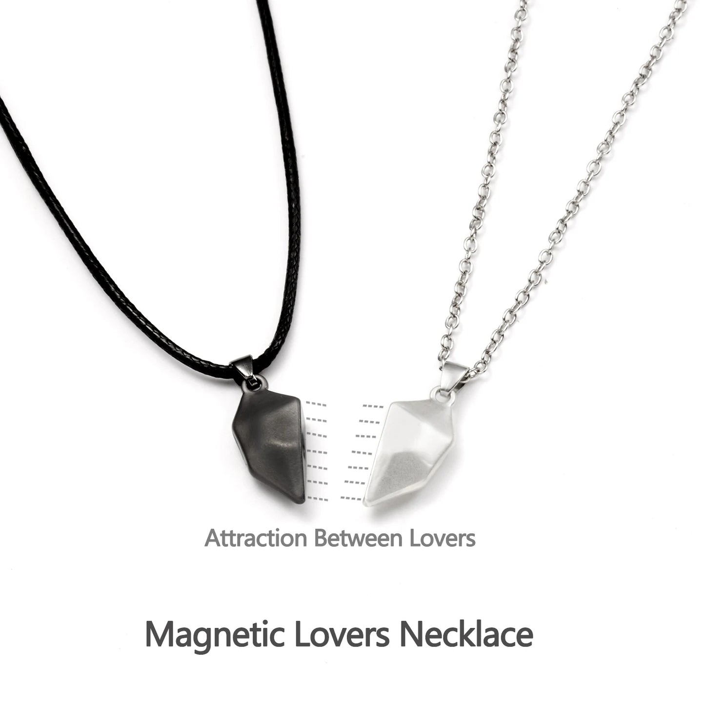 Magnetic 2Pcs Heart Necklace